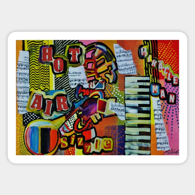 Expresstionist Cubist Trumpet Miracle Man 898 Sticker by artsale